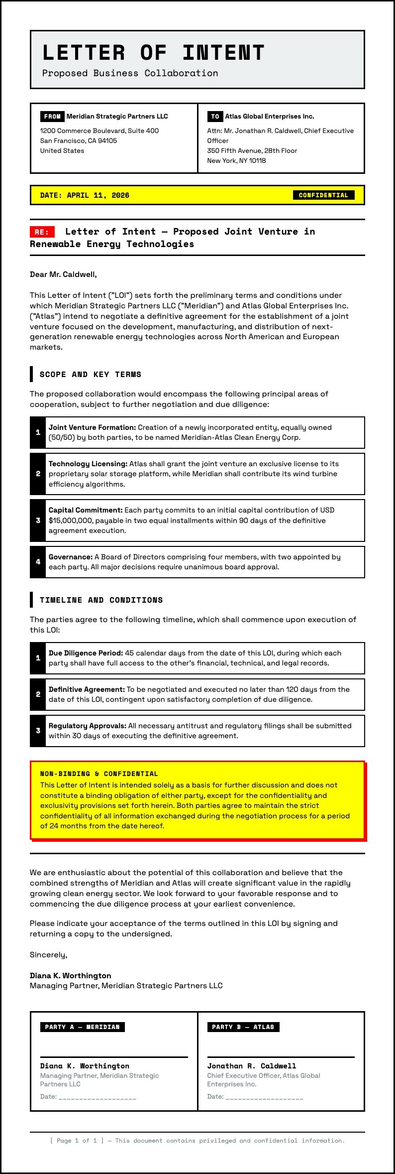 Neo brutalist Letter of Intent